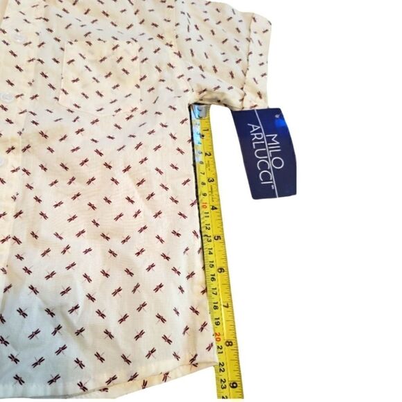 NWT MILO ARLUCCI BUTTON DOWN DRAGONFLY SHORT SLEEVE SHIRT SZ.4 - Picture 6 of 6